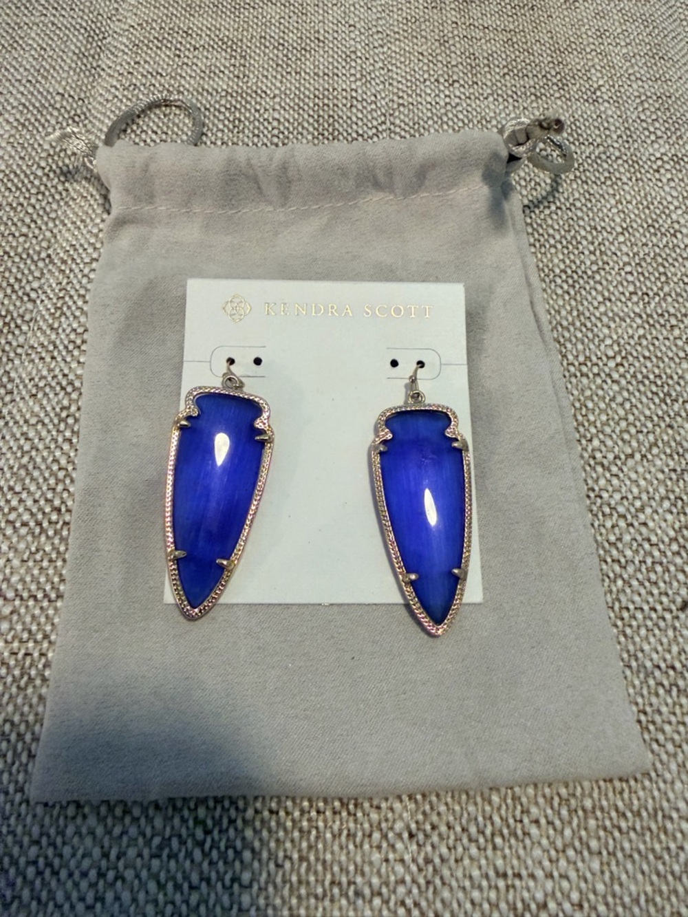 Kendra Scott Cobalt Skylar Drop Earrings with Gold-tone Frame